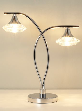 Bhs Chrome Marina 2 Light Table Lamp Amazon Co Uk Kitchen Home