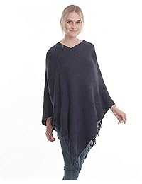 Poncho para mujer con cuello en V, suéter de punto, chales, capas, con flecos, regalos para mujeres y madres
