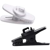 BBTO 20 Pieces Clips for Earphone Wire 360 Degree Rotate Black Earphone Cable Clothing Clip for Fixing Headphone Wire (Black and White)