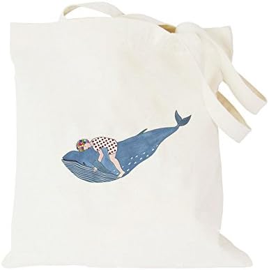 Canvas Tote Bag Animal Print Cute Design ASAPS (15.75 x 14.57inch) (Whale 003)