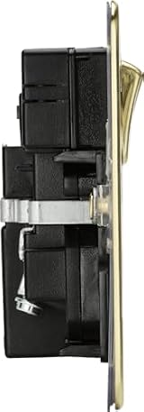Knightsbridge 13A 2G Switched Socket Dual USB A C Brushed Brass Black Insert view 3