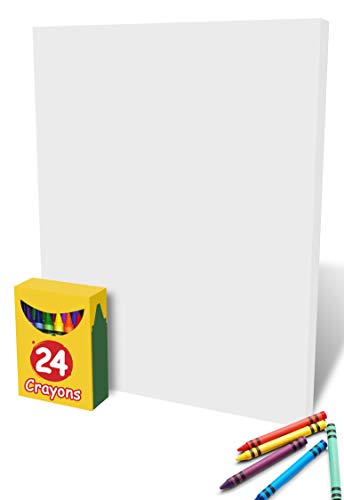 White Card Stock Paper with Crayons, 8.5 x 11 Inches Cardstock, 50 Sheets Per Pack, with a Box of Crayons, Perfect Art & Craft Set