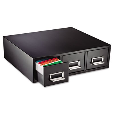 STEELMASTER Steel Card File Drawers, Triple Drawers, 18-1/8 x 5-1/4 x 16 Inches, Holds 4500 3 x 5 Inch Cards (263F3516TBLA)