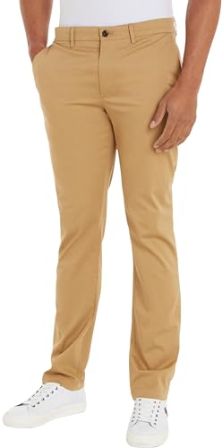 Tommy Hilfiger Pantaloni Uomo Chino Denton Printed Structure Chino Straight Fit, Verde (Classic Khaki), 29W/36L