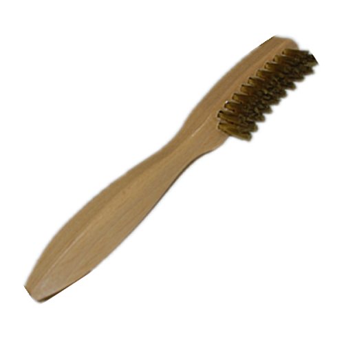 CrazyGadget® Wooden Handle Suede Shoe Brush Brass Bristle Ideal for