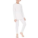 Subuteay Girls Thermal Underwear Fleece Lined Long Johns Set Kids Base Layer Ultra Soft