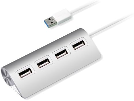 Keteka® Premium 4 Port Aluminum USB Hub (12" cable) for iMac, MacBook, MacBook Pro, MacBook Air, Mac Mini, or any PC