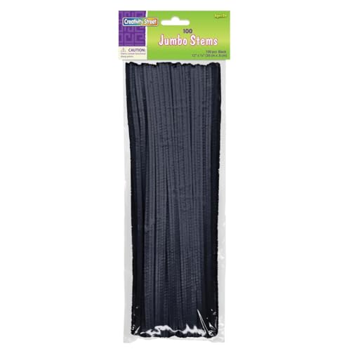 Creativity Street Chenille Stetems/Pipe Cleaners 12" x 6mm 100-Piece Black