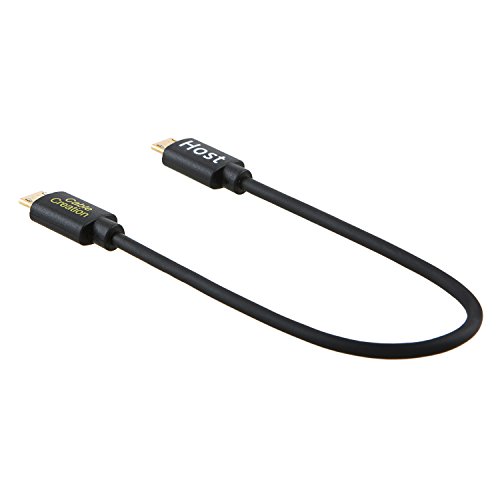 CableCreation Micro USB Male to Micro USB Male OTG Cable (compatible DJI remote), Short USB OTG Mobile Device Adapter, 0.2 Meter/ Black