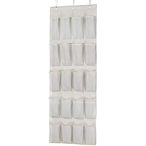 AmazonBasics 20 Pair Over-the-Door Shoe Organizer,White