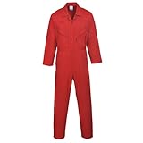 Portwest Mens Liverpool Zip Up Protective Workwear Coverall (Small x Regular) (Red)