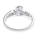 925 Sterling Silver Oval Sky Blue Topaz White Topaz Ring Cttw 1.2