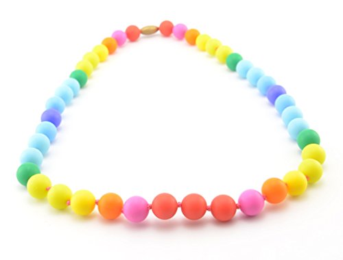 Teether - Rainbow Silicone Teething Nursing Necklace for Mom & Baby - BPA Free - Latex Free