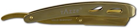 TaizeStraight Razor - Gold Titanium - Straight Edge Razor - Professional - Japanese Steel - 5''