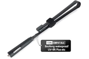ABBREE Foldable CS Tactical SMA-Female Connector Dual Band VHF UHF 144/430Mhz Antenna for Baofeng UV-9R UV-9R Plus UV-9R PRO UV-9G UV-82WP UV-XR Plus UV-S9Plus GT-3WP UV-5RWP Waterproof Two Way Radio