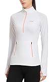 BALEAF Women's Thermal Fleece Half Zip Thumbholes Long Sleeve Running Pullover