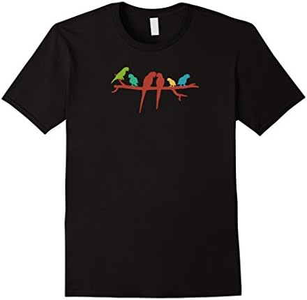 Men's Cute tropical parrot t shirt-Macaw Birds-Animal Art XL Black