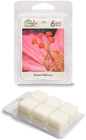 Country Jar Island Hibiscus Wax Melts (6-Cube Pk.) Scented Soy Fragrance Tarts : Winter Sale!