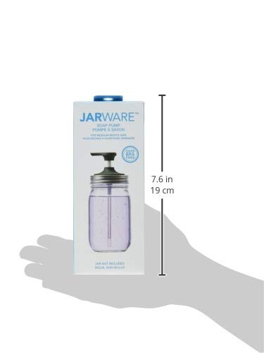 Jarware 82650 Soap Pump for Regular Mouth Mason Jars, 6", Black