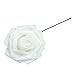 Vlovelife Artificial Flowers with Stem, 25pcs White Real Looking Roses, Fake Rose Flowers with Stem for DIY Wedding Bouquets Centerpieces Arrangements Birthday Baby Shower Home Party Decor