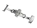 RECHERE 22mm Silver Brushed Matte Push Button Butterfly Deployment Clasp For Leather Watch band Strap