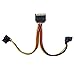 SATA 15pin Power Extension Cable,SATA 15 Pin Male to 90 Degrees 2 Female Power Y Splitter Cable Adapter,7inch (SATA 15Pin 1 to 2)