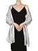 Boao Women Satin Scarves Long Shawl Wrap Light Soft Sheer Scarf for Wedding Party Everyday Accessory (Silver Grey)