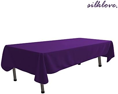 SilkLove Tablecloth - 60 x 102 Inch -Purple-Rectangular Polyester Table Cloth, Wrinkle,Stain Resistant - Great for Buffet Table, Parties, Holiday Dinner &amp; More