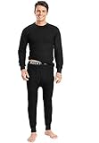 Rocky® Men's Mid Weight Wicking Thermal 2pc Top and Pant Underwear Set (Xlarge, Black)