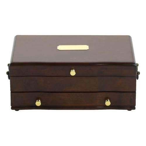 Reed and Barton Princess II Mahogany (Brass Plate) Personalized Jewelry Box, Jewelry Storage Chest, Engraved Jewelry Box - Thumbnail 2