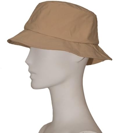 Happy Rainy Days Foldable Rain Hat, Beige, Large