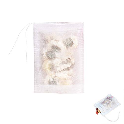 SONGZIMING 400 Pcs Tea Bags Disposable Empty Paper Draw String Tea Bags Loose Leaf Tea, Safe & Natural Material White(3.54 x 2.75 inches)