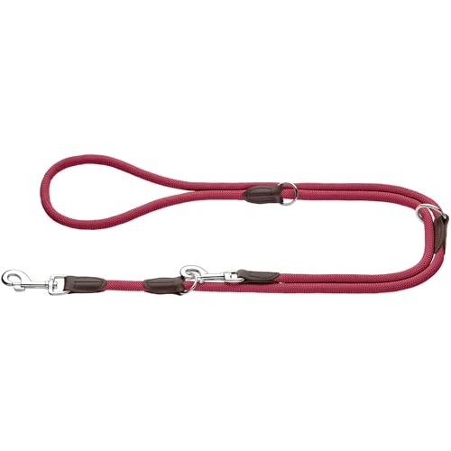 HUNTER Freestyle Adjustable Dog Lead Colour: Bordeaux, Robust and Weatherproof, Adjustable to 3 Positions, Rope with Polyamide Core, Soft in the Hand, Easy to Clean, Size: 10/200