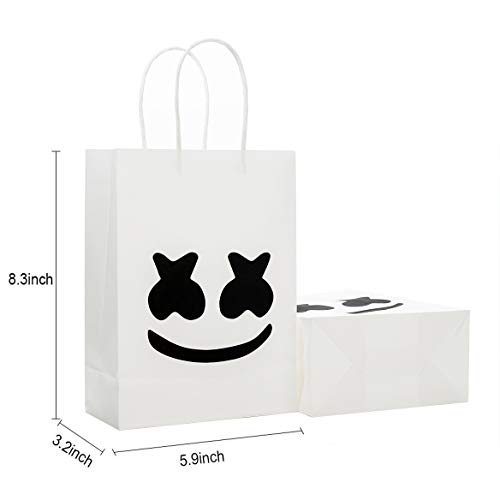Marshmellow Party Gift Bags DJ Mask Music Birthday Party Supplies Black White Marshmellow Game Party Decoration Set of 12 - Thumbnail 2
