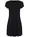 ROMWE Women's Short Sleeve Shirt Casual Swing Dress Black XXL