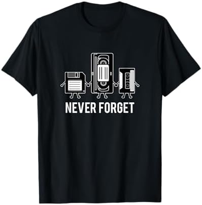 Amazon.com: Never Forget T Shirt Funny Floppy Disk VHS Tape 90s