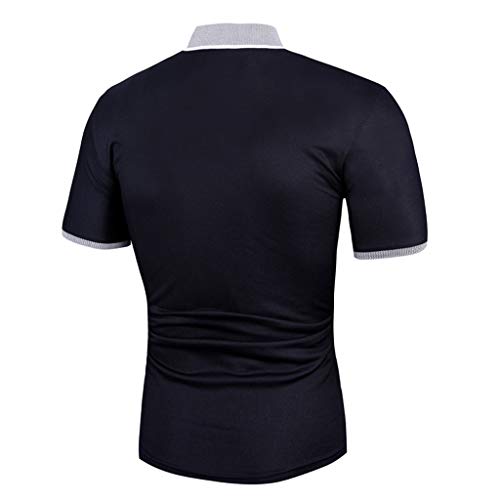 Dry fit Polo Shirts for Men Short Sleeve Regular Fit Striped Polo Shirt with Pocket Mens Casual Summer 2019