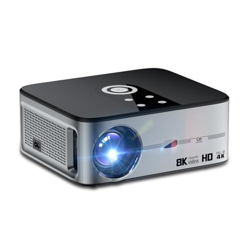 Bettdow Proyector 4k 1080P Full HD, 16000lm 500 ANSI Lúmenes, Auto Enfoque Corrección Trapezoidal 4D, Android TV 9.0, WiFi 5G, Bluetooth 5.0 para Cine en Casa, AC1036
