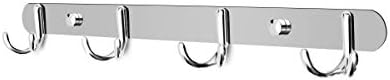Coat hook clothes hook stainless steel wall coat double bathroom hook clothes hat clothes hook coat rack wall hanger with 4 hooks