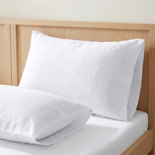 ECOMMERC3 | Pillowcase 45 x 70 cm Pack 2 100% Cotton - White Pillowcase Softness and Freshness for a Breathable, Hypoallergenic and Durable Sleep