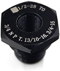 1/2-28 RH to 3/4-16, 13/16-16, 3/4 NPT Black Oxidized Iron Screw