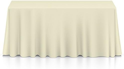 Lann's Linens - 10 Premium 60" x 126" Tablecloths for Wedding/Banquet/Restaurant - Rectangular Polyester Fabric Table Cloths - Ivory