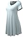ALL FOR YOU Women's Short Sleeve V-Neck Flare Tunic Ice Blue XX-Large
