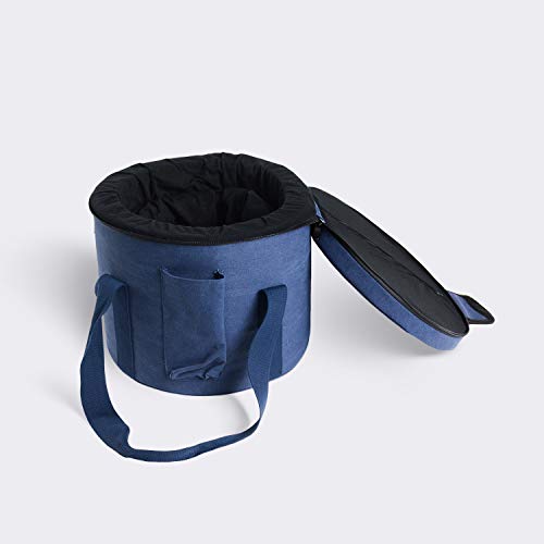 TOPFUND Blue Heavy Duty Sponge Padded Crystal Singing Bowl Case for 12 inch, 10 inch and 8 inch Triple Sound Bowls