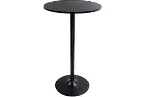 KKTONER Round Bar Table 23.6-Inch Top for Cocktail Bar Pub Dining Bistro (41.5H, Black)