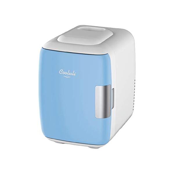 Cooluli Skin Care Mini Fridge For Bedroom Car Office Desk Dorm Room Portable 4l6 Can Electric Plug In Cooler Warmer For Food Drinks Beauty Makeup 12v Acdc Exclusive Usb Option Blue