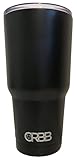 30oz Commercial Grade Stainless Steel Insulated Rambler Tumbler - Classic Black Finish - Double Wall Vacuum Sealed to Keep Drinks ICE Cold or Steaming Hot