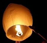 e-Joy Chinese Paper Sky Lanterns White (10) Pack - Ready to Use and Eco Friendly - 100% Biodegradable - Beautiful Wish Sky Lantern for Special Occasions, Memorials, Parties, Chinese Festival, etc.