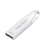Maxonor Metal USB 2.0 Flash Drive 128GB Silver (H01128) - Keychain Design (128GB)
