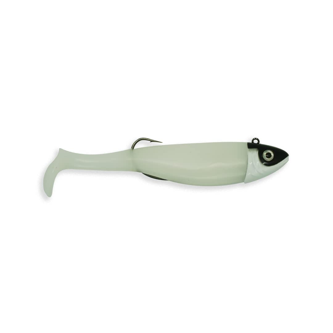 Bass Exciter Weedless Soft Bodied Lure - 9cm, 20gm, with Sharp Thrust Hook, Available, Freshwater or Saltwater, Fishing Gifts for Men. (2pcs/Pack) (White)